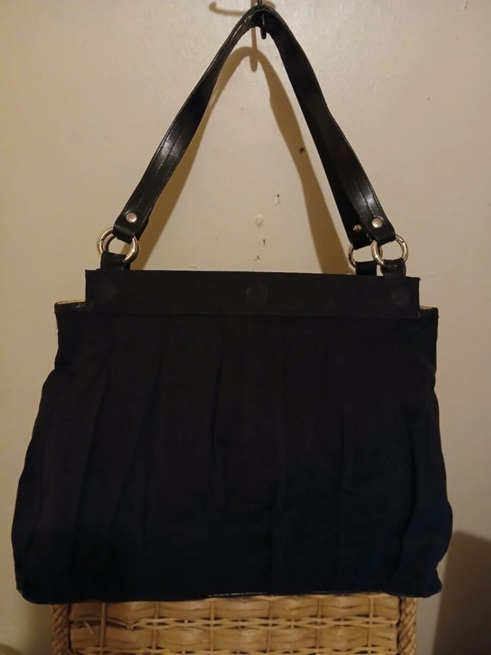 Miche Prima Large Base Bag Black Pleated Canvas - NWOT